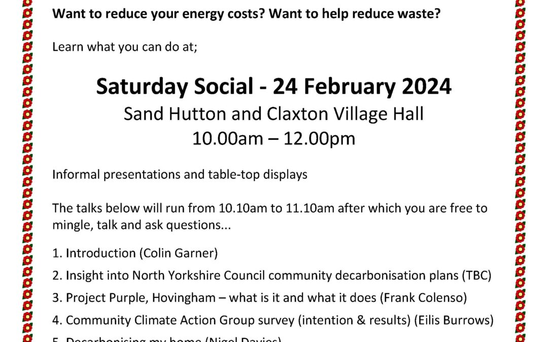 Saturday Social – learn what you can do to reduce, recycle and reuse