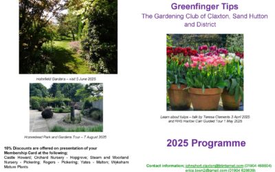 2025 Greeen Finger Tips Gardening Club Programme Released