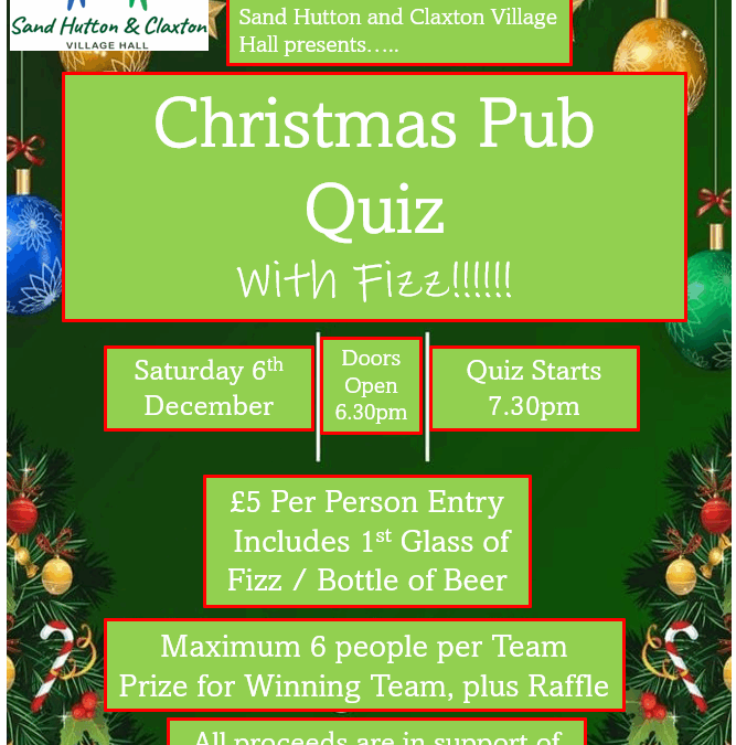 Christmas Fizz and Quiz – a fun evening ahead
